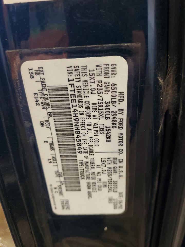 1992 Ford Econoline E150 Van VIN: 1FTEE14H9NHB45849 Lot: 52541165