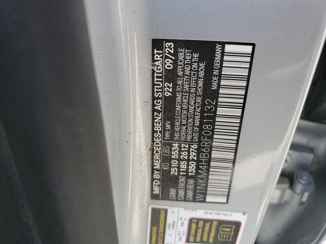 2024 Mercedes-Benz Glc 300 4Matic VIN: W1NKM4HB6RF081132 Lot: 54652885