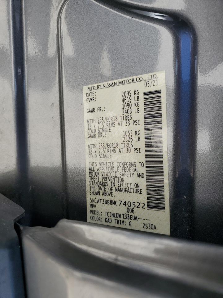 5N1AT3BB8MC740522 NISSAN ROGUE 2021