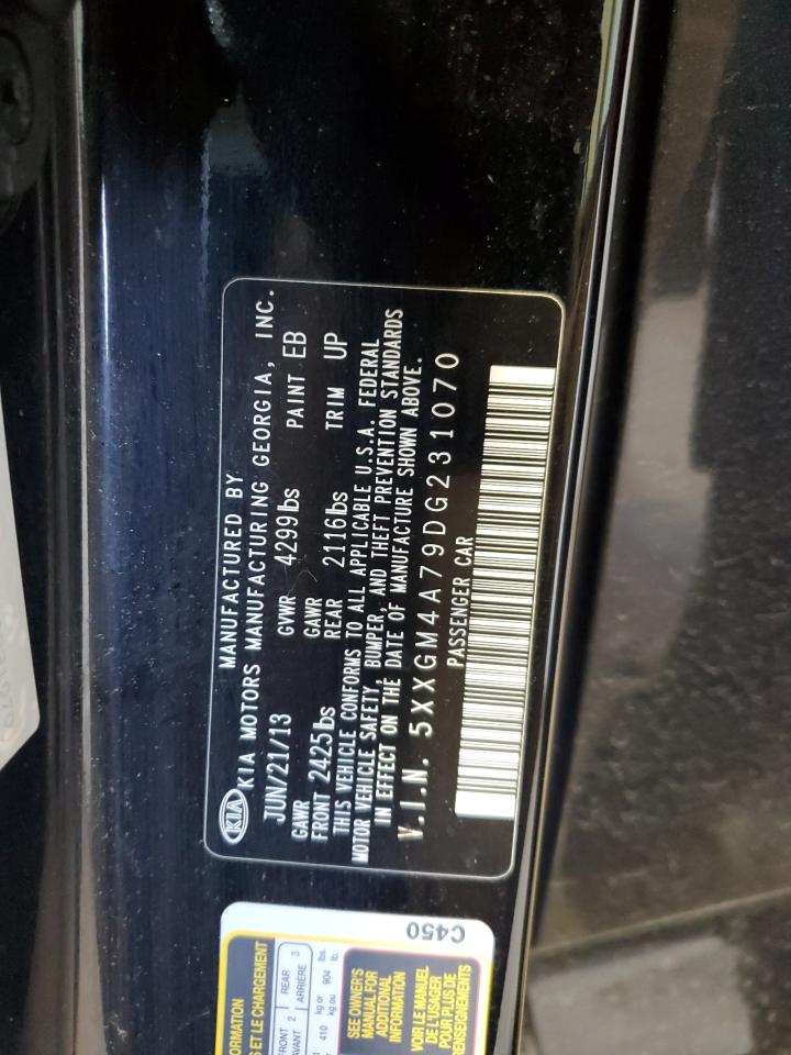 2013 Kia Optima Lx VIN: 5XXGM4A79DG231070 Lot: 54558515