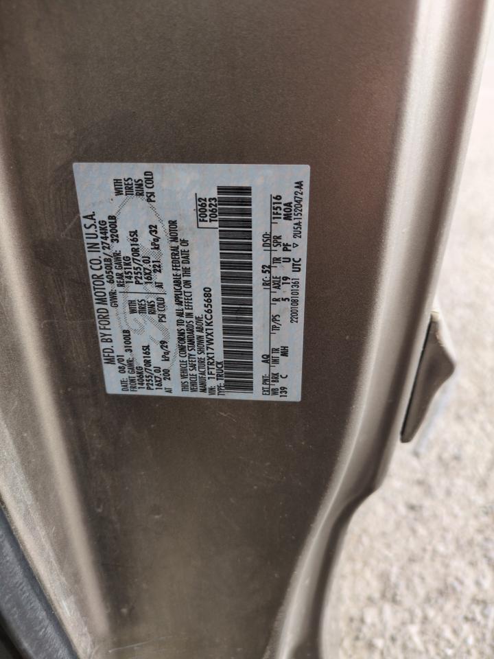 2001 Ford F150 VIN: 1FTRX17WX1KC65680 Lot: 53668755
