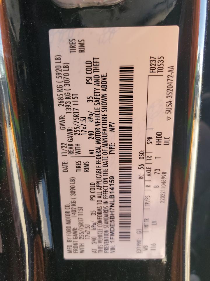 1FMDE5BH7NLB14159 FORD BRONCO 2022