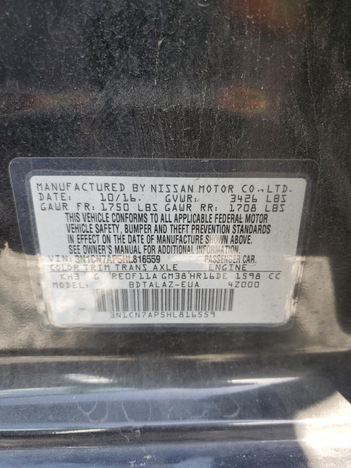 3N1CN7AP5HL816559 NISSAN VERSA 2017
