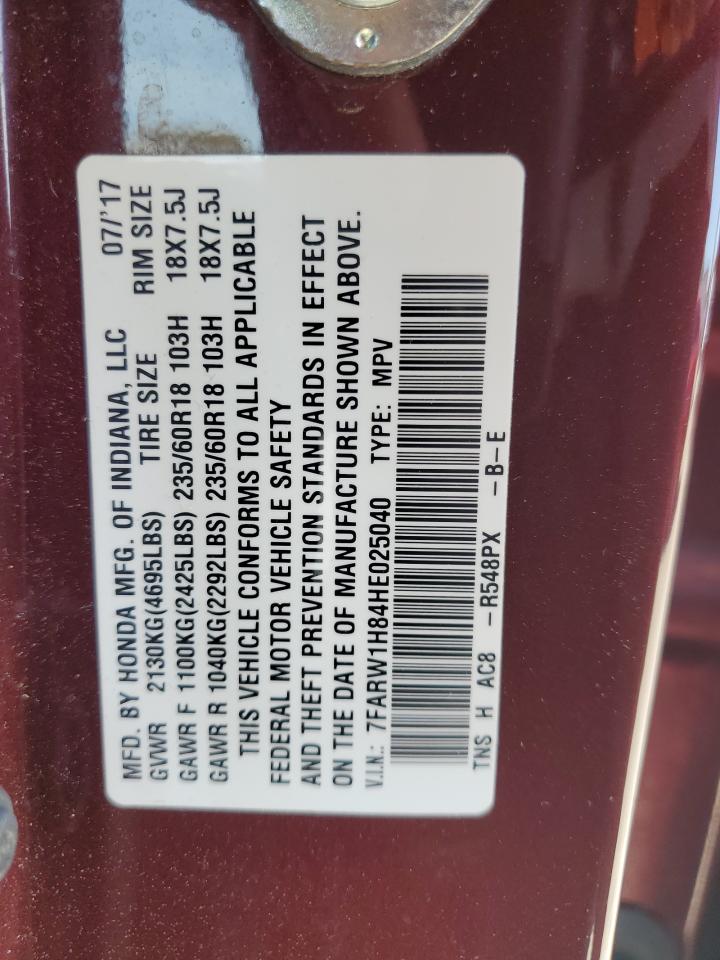 7FARW1H84HE025040 HONDA CRV 2017