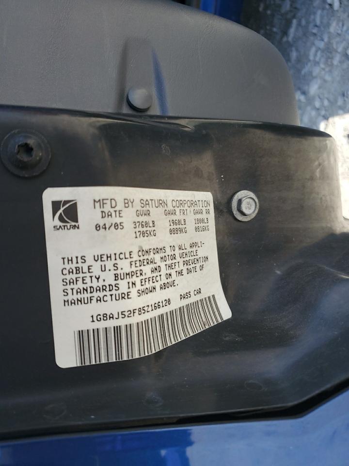 2005 Saturn Ion Level 2 VIN: 1G8AJ52F85Z166120 Lot: 51147025