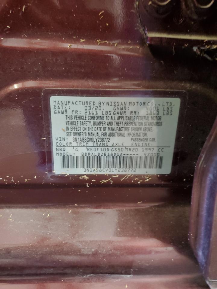 3N1AB8CV0LY238772 NISSAN SENTRA 2020