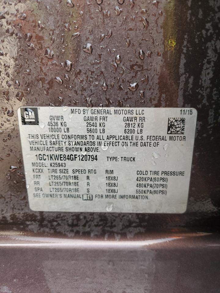 1GC1KWE84GF120794 CHEVROLET ALL Models 2016