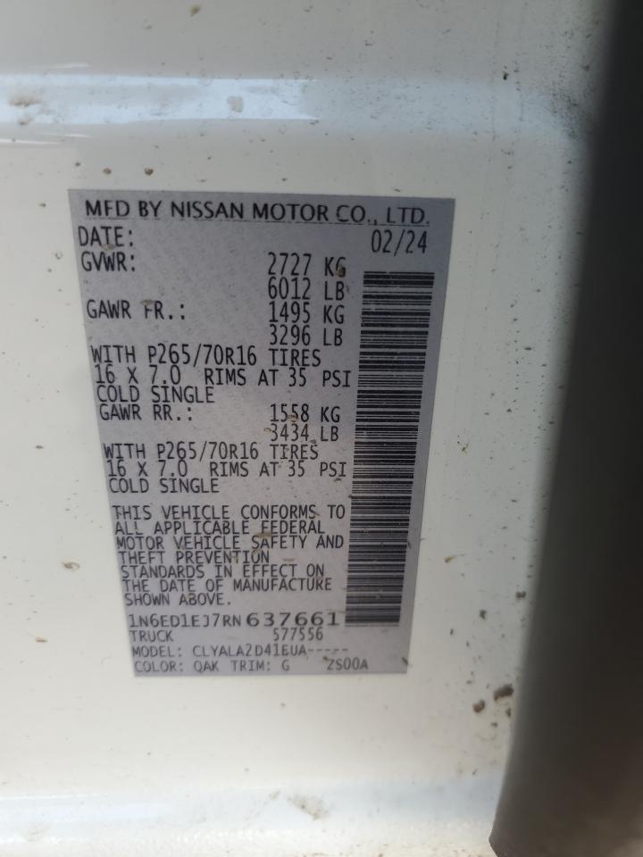 1N6ED1EJ7RN637661 NISSAN FRONTIER 2024