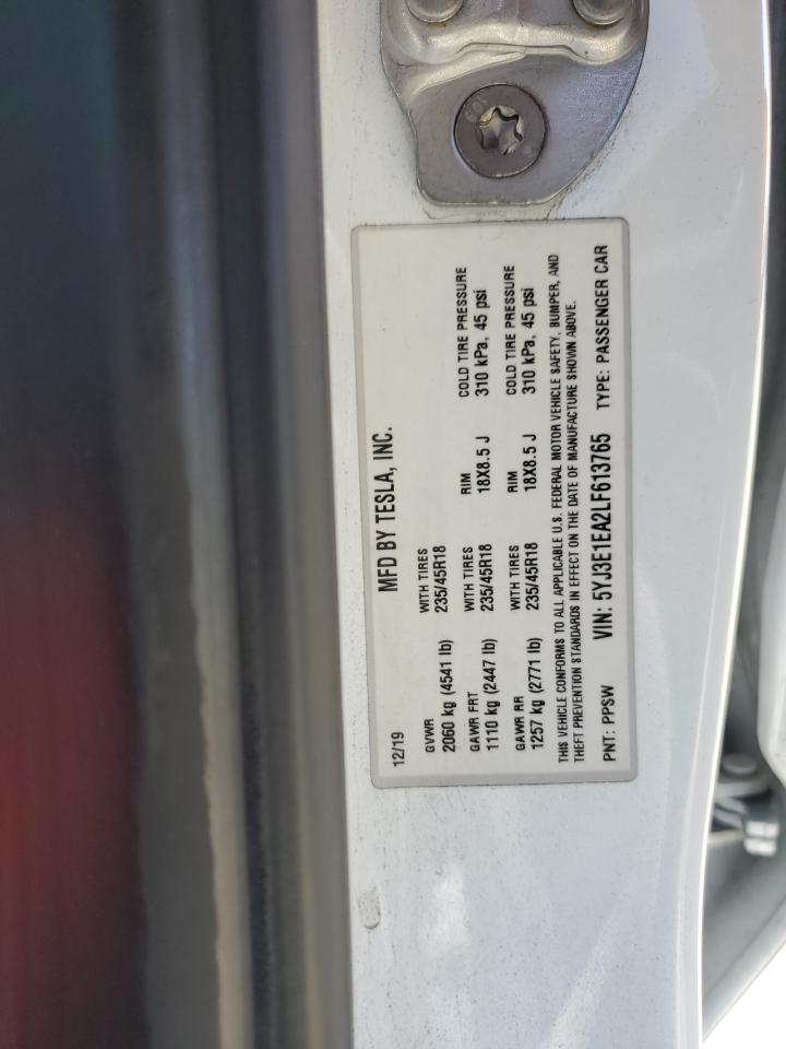 2020 Tesla Model 3 VIN: 5YJ3E1EA2LF613765 Lot: 54414935