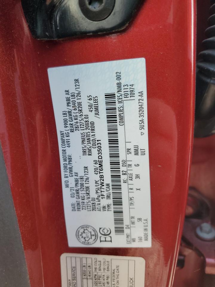 1FT7W2BT6MED35031 FORD F250 2021