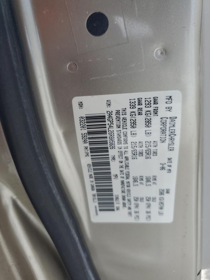2006 Chrysler Town & Country Touring VIN: 2A4GP54L26R805826 Lot: 61129475