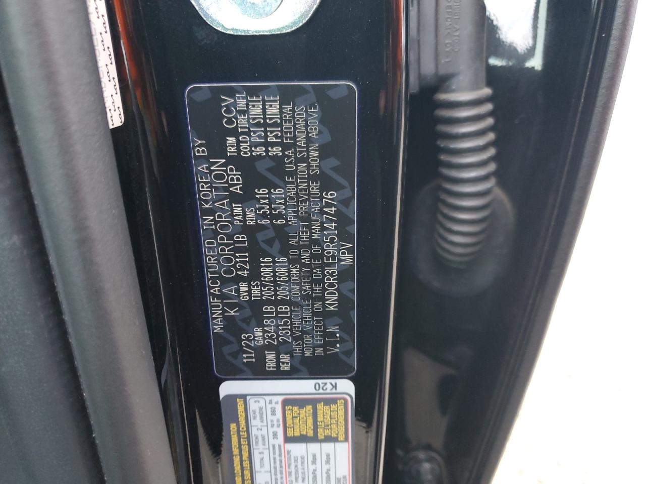 2024 Kia Niro Ex VIN: KNDCR3LE9R5147476 Lot: 44779815