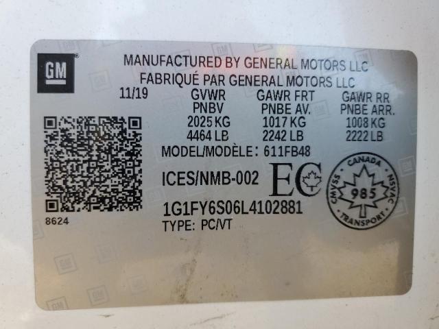 2020 CHEVROLET BOLT EV LT