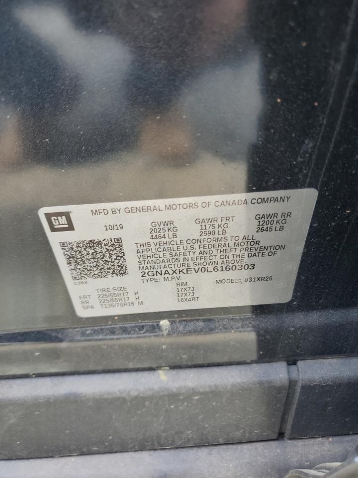 2GNAXKEV0L6160303 CHEVROLET EQUINOX 2020