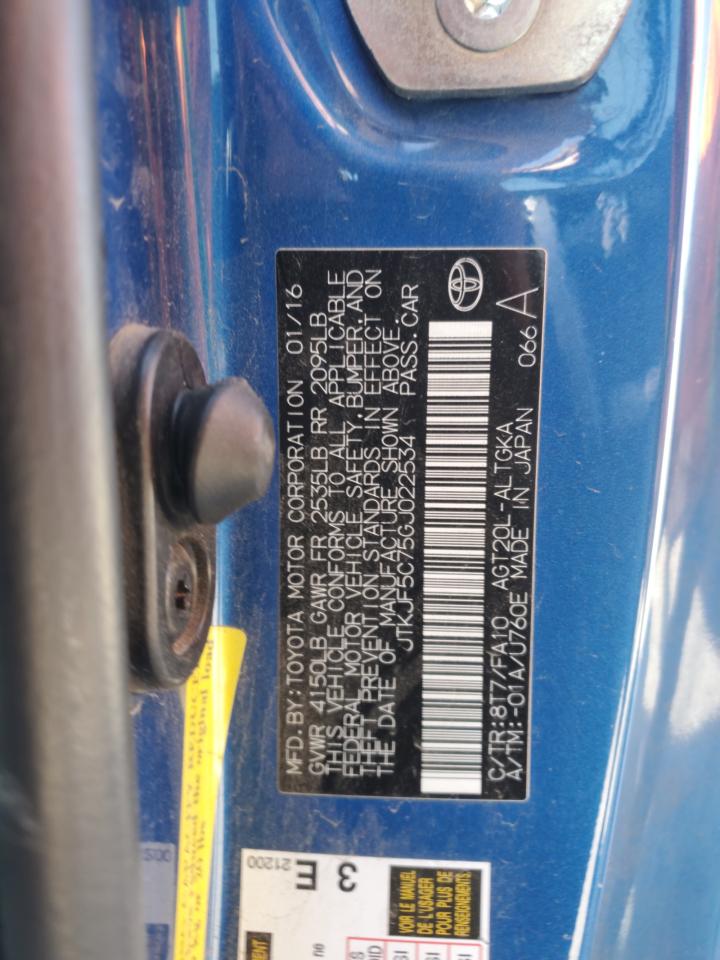JTKJF5C75GJ022534 TOYOTA SCION 2016