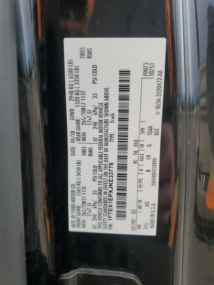 1FTEX1EPXJKE33778 FORD F-150 2018