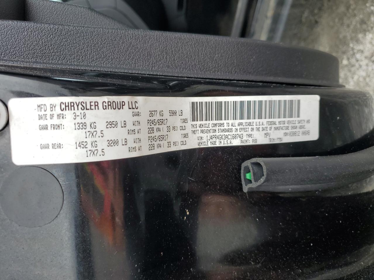 2010 Jeep Grand Cherokee Laredo VIN: 1J4PR4GK3AC160743 Lot: 54508785