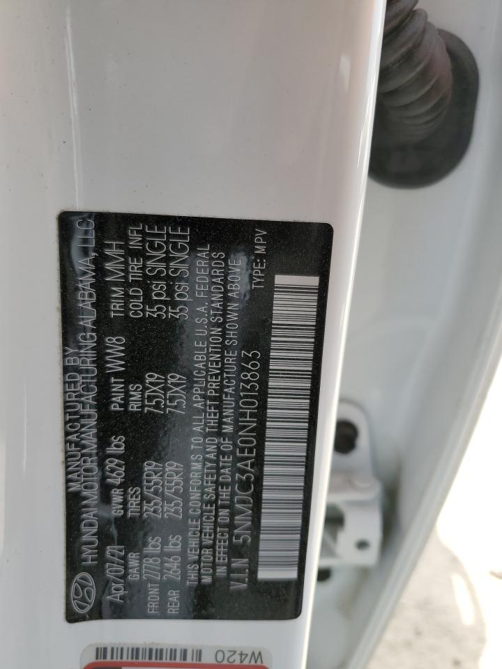 2022 Hyundai Tucson Sel VIN: 5NMJC3AE0NH013863 Lot: 53508265