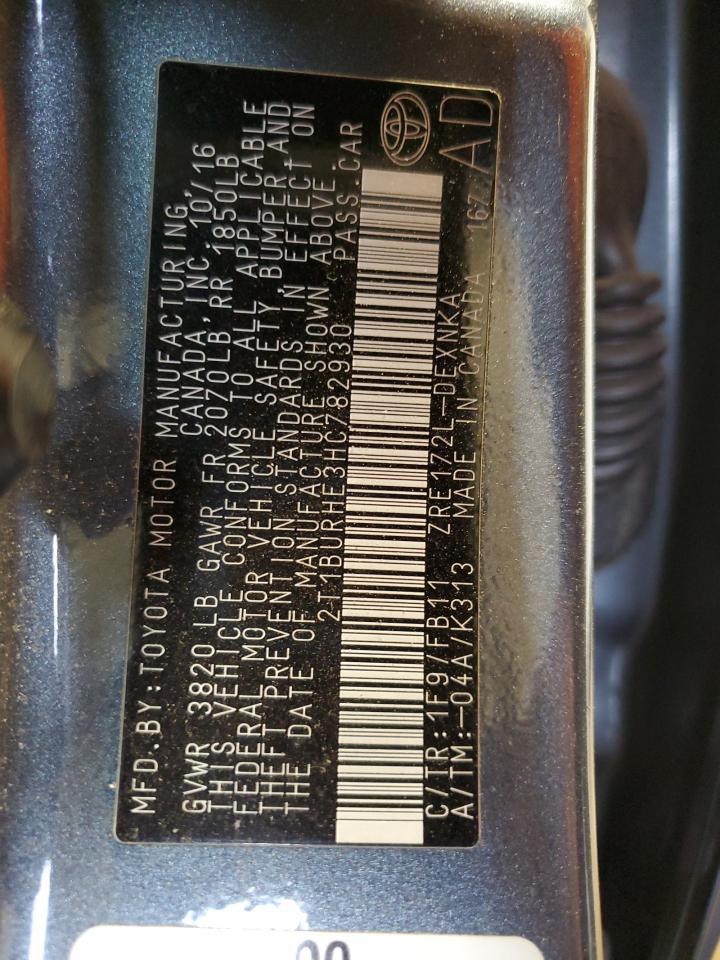 2T1BURHE3HC782930 TOYOTA COROLLA 2017