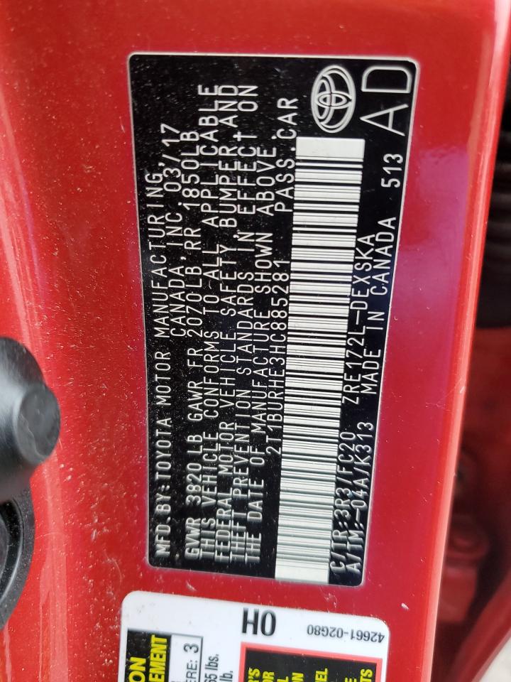 2T1BURHE3HC885281 TOYOTA COROLLA 2017