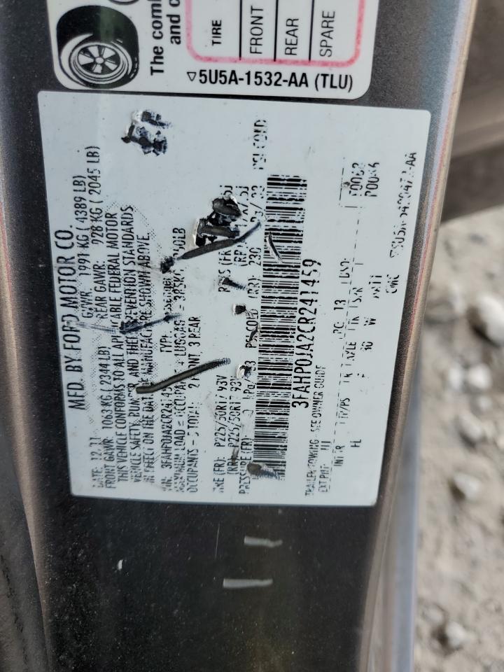 2012 Ford Fusion Sel VIN: 3FAHP0JA2CR241459 Lot: 52560174