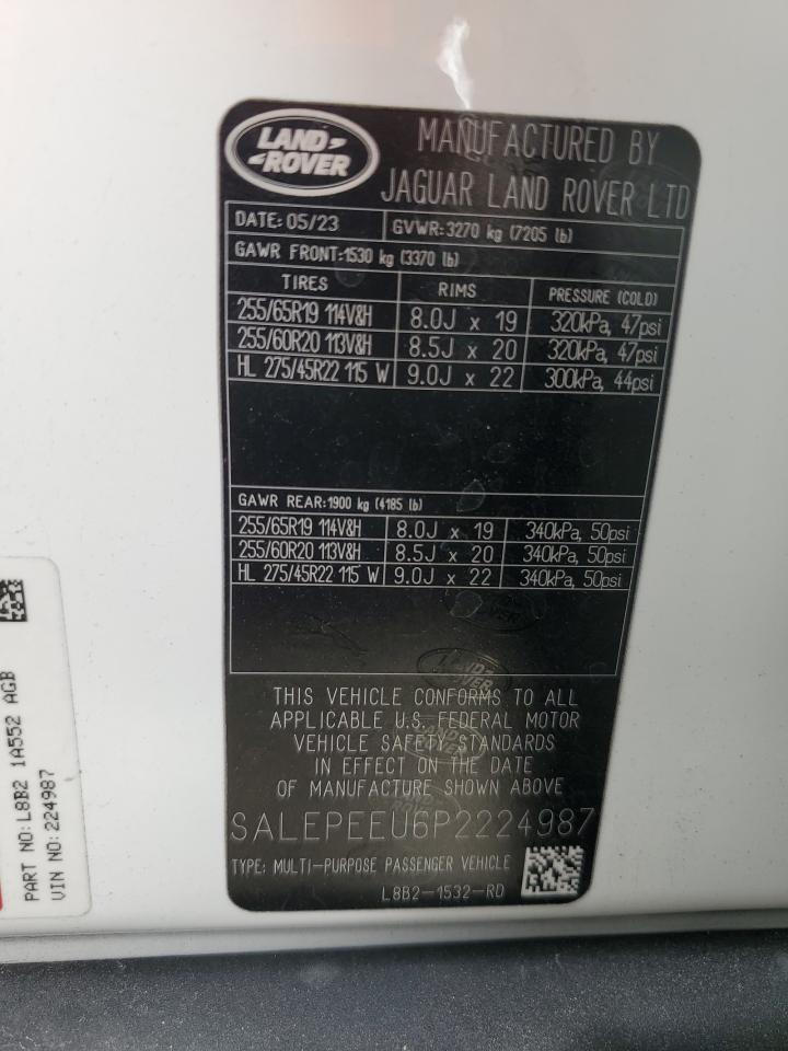 2023 Land Rover Defender 110 Se VIN: SALEPEEU6P2224987 Lot: 53534455