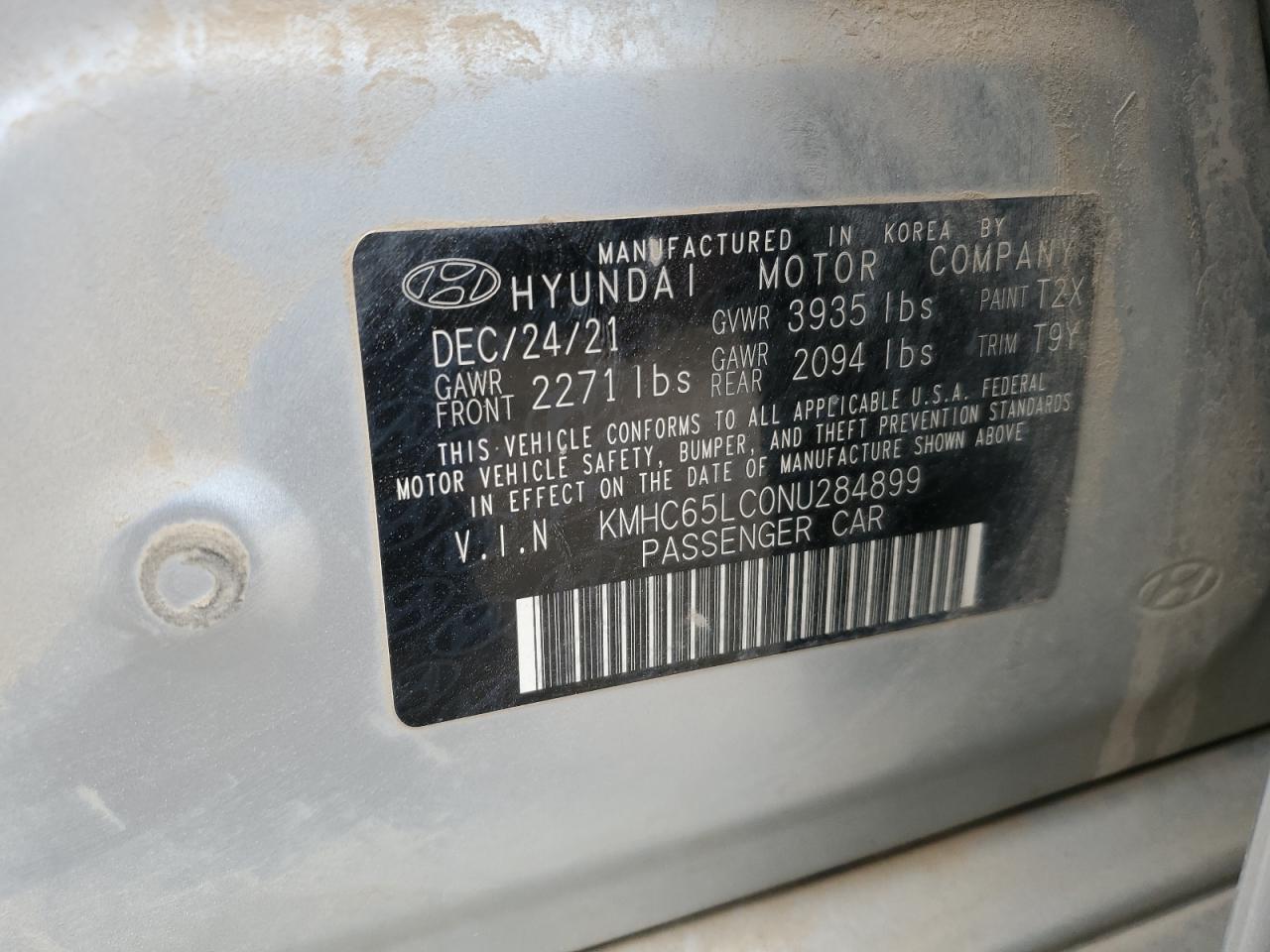 2022 Hyundai Ioniq Blue VIN: KMHC65LC0NU284899 Lot: 51975395