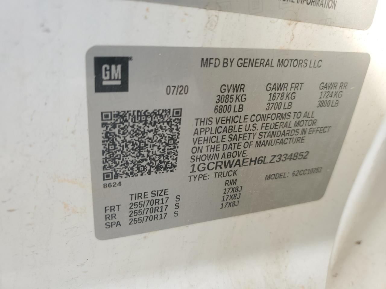 1GCRWAEH6LZ334852 CHEVROLET ALL Models 2020