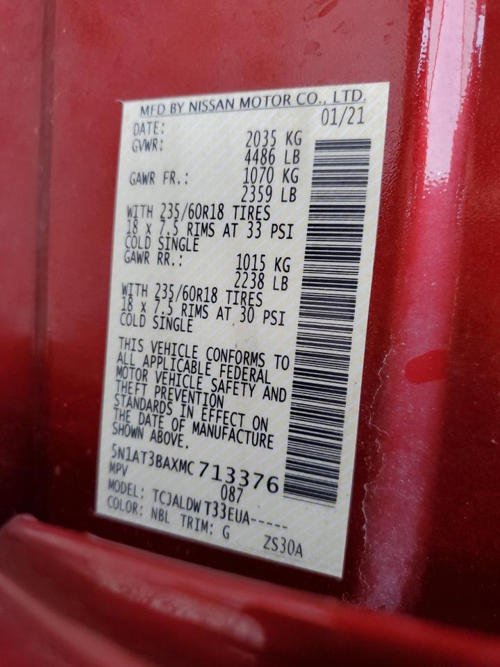 5N1AT3BAXMC713376 NISSAN ROGUE 2021