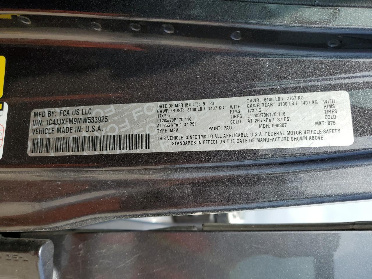 2021 Jeep Wrangler Unlimited Rubicon VIN: 1C4JJXFM9MW533925 Lot: 54889725