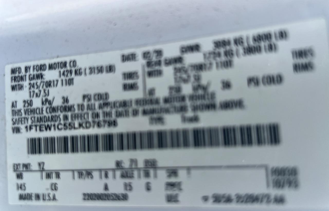 1FTEW1C55LKD76798 FORD F-150 2020