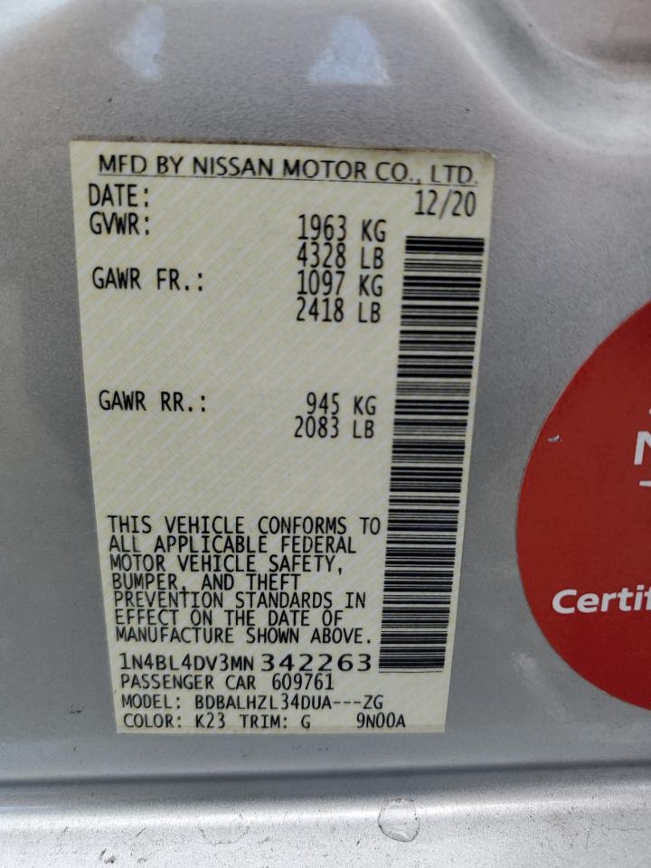1N4BL4DV3MN342263 NISSAN ALTIMA 2021