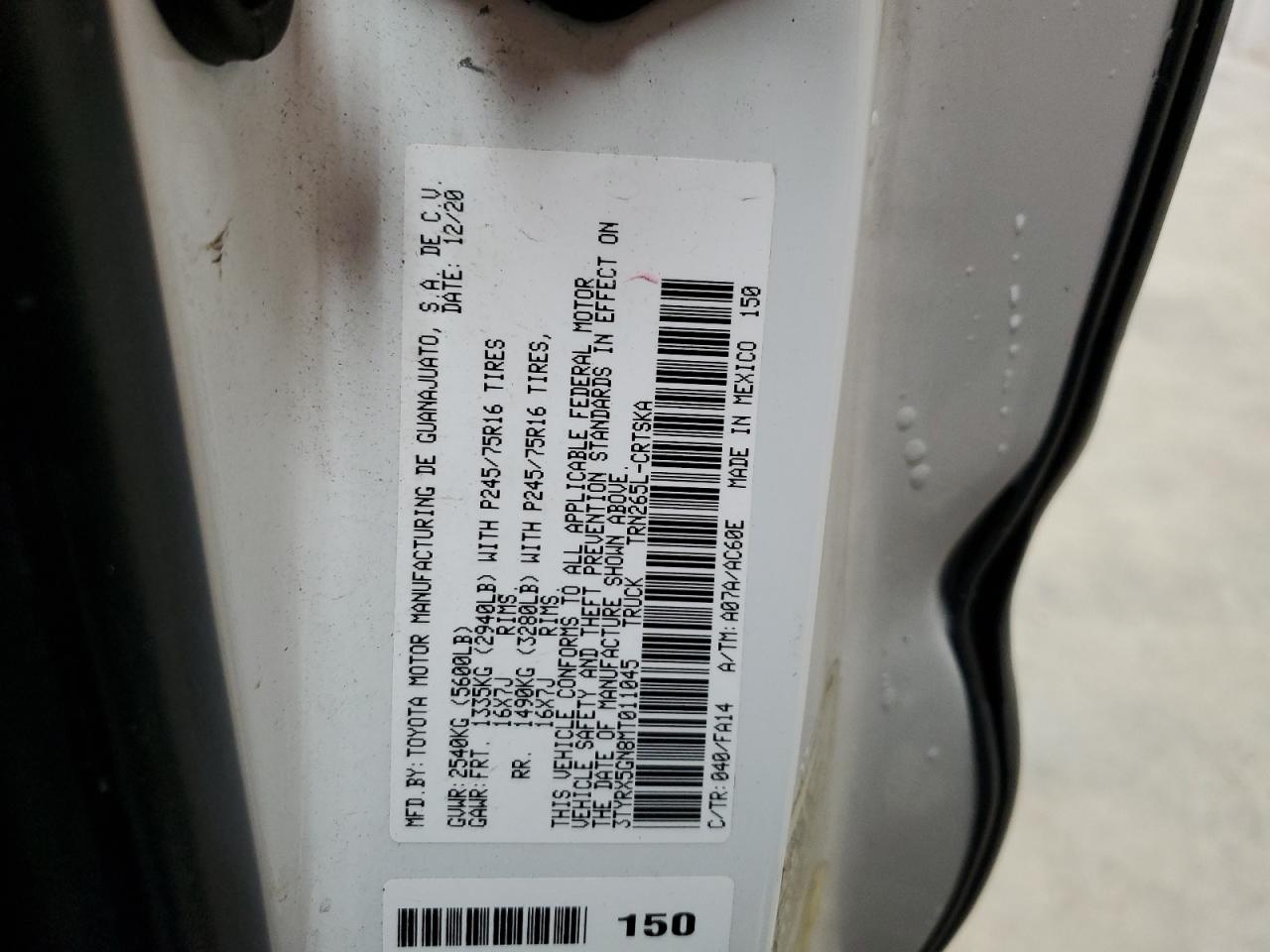 3TYRX5GN8MT011045 TOYOTA TACOMA 2021