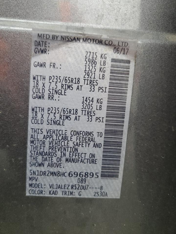 5N1DR2MN8HC696895 NISSAN PATHFINDER 2017