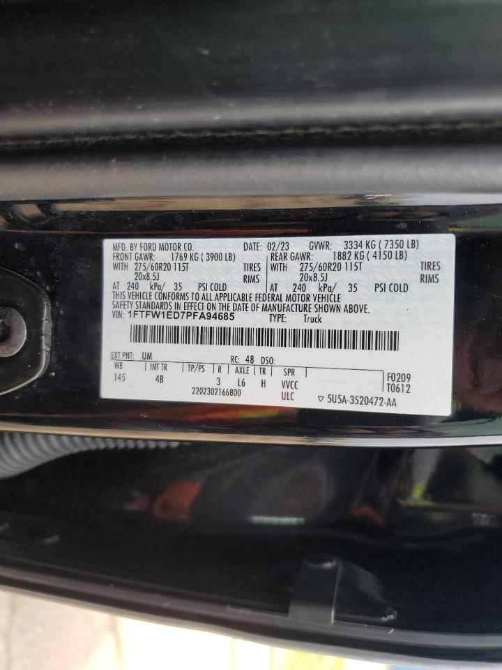 1FTFW1ED7PFA94685 FORD F-150 2023