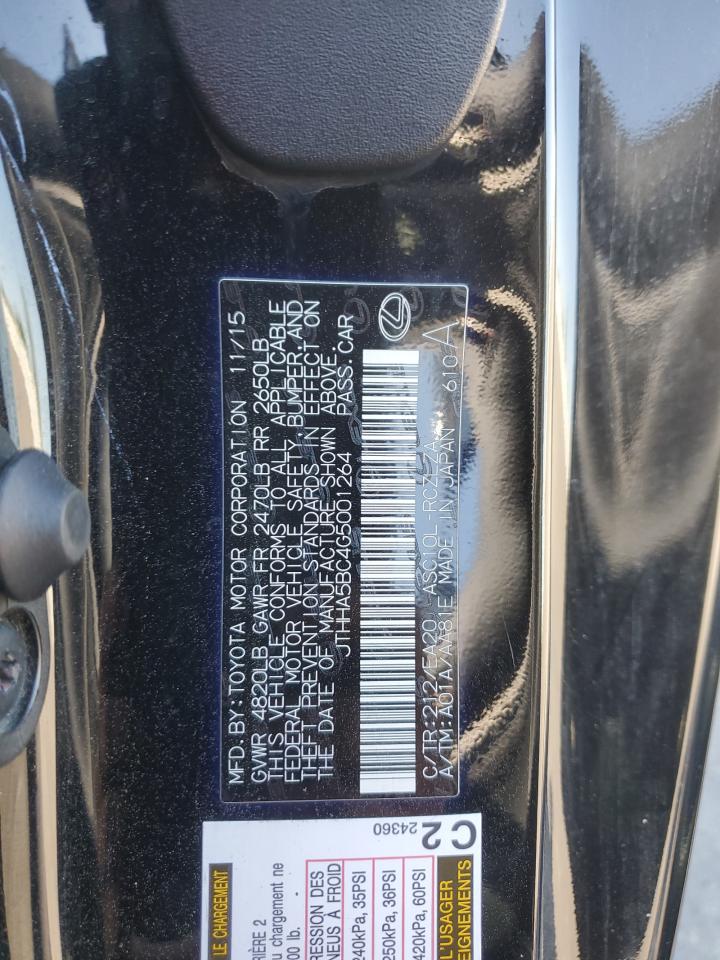 2016 Lexus Rc 200T VIN: JTHHA5BC4G5001264 Lot: 54122905