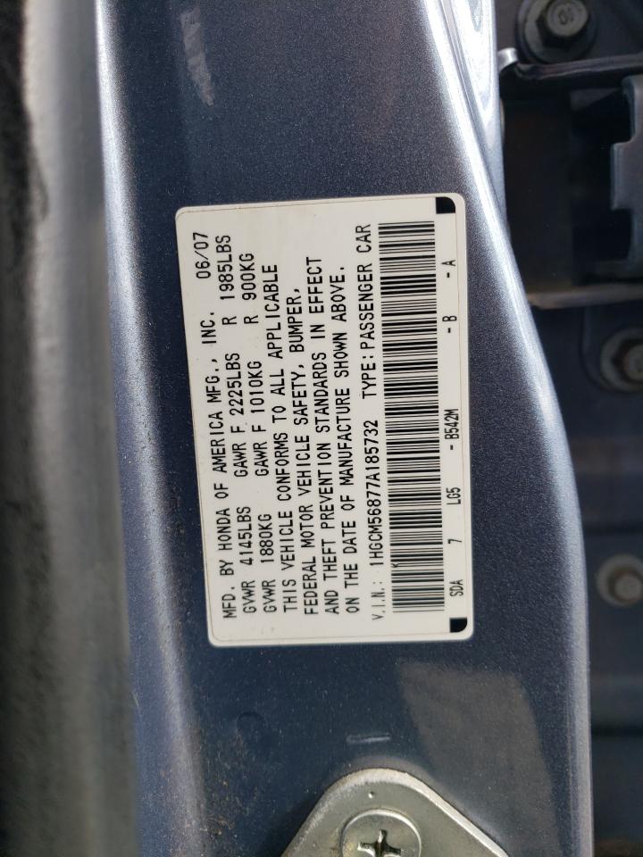 2007 Honda Accord Ex VIN: 1HGCM56877A185732 Lot: 54682755