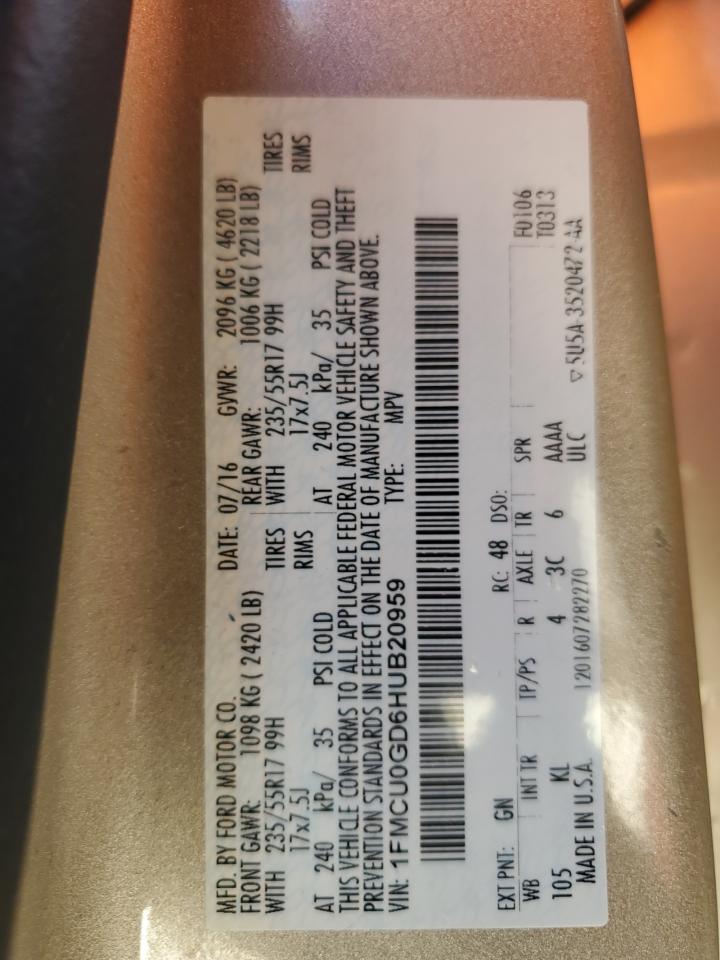 1fmcu0gd6hub20959 1FMCU0GD6HUB20959 2017 Ford Escape Se