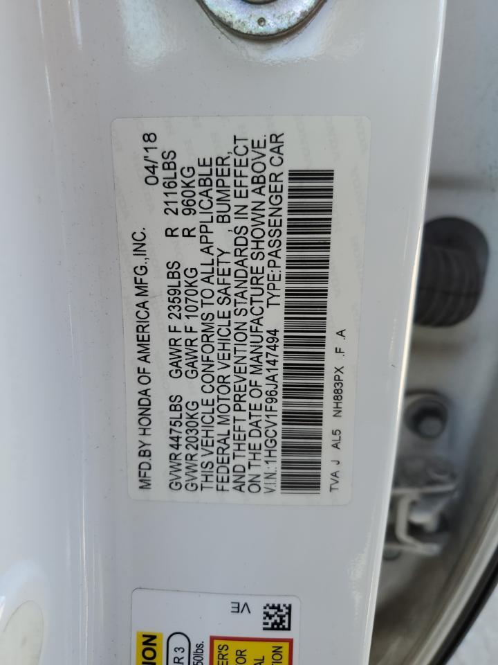 1HGCV1F96JA147494 HONDA ACCORD 2018
