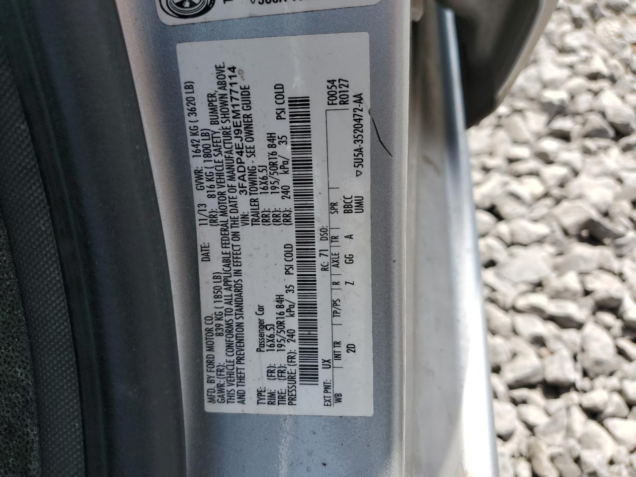 2014 Ford Fiesta Se VIN: 3FADP4EJ9EM177114 Lot: 53564915
