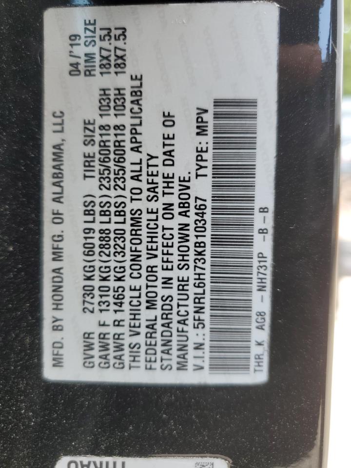 5FNRL6H73KB103467 HONDA All Models 2019