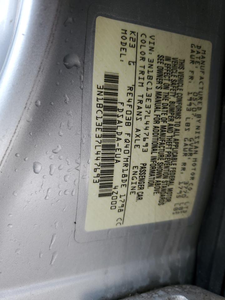 2007 Nissan Versa S VIN: 3N1BC13E37L447693 Lot: 53725775