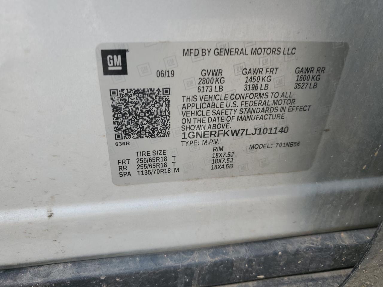 2020 Chevrolet Traverse Ls VIN: 1GNERFKW7LJ101140 Lot: 51999895