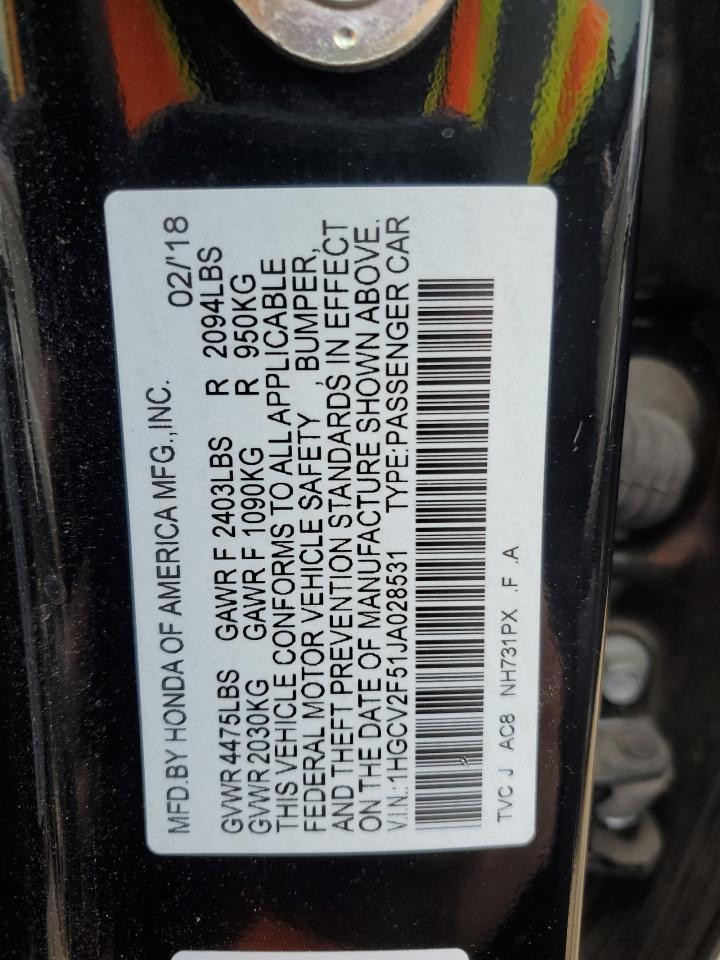 1HGCV2F51JA028531 HONDA ACCORD 2018