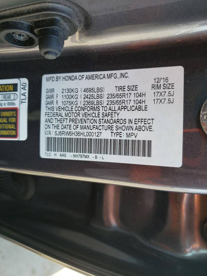 5J6RW6H36HL000127 HONDA CRV 2017