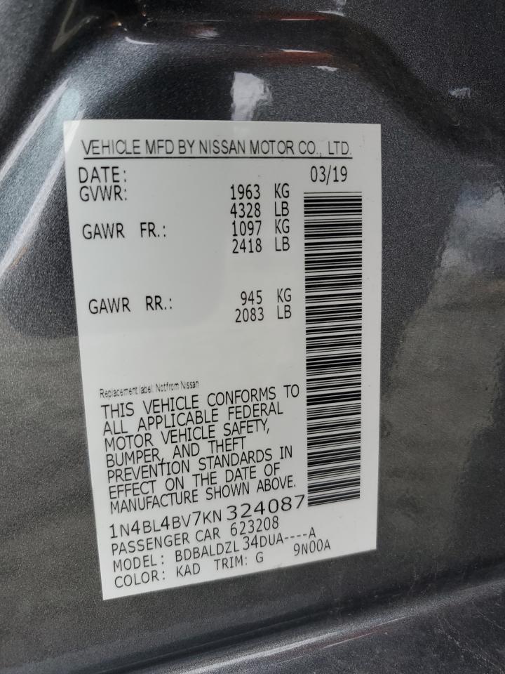 1N4BL4BV7KN324087 NISSAN ALTIMA 2019