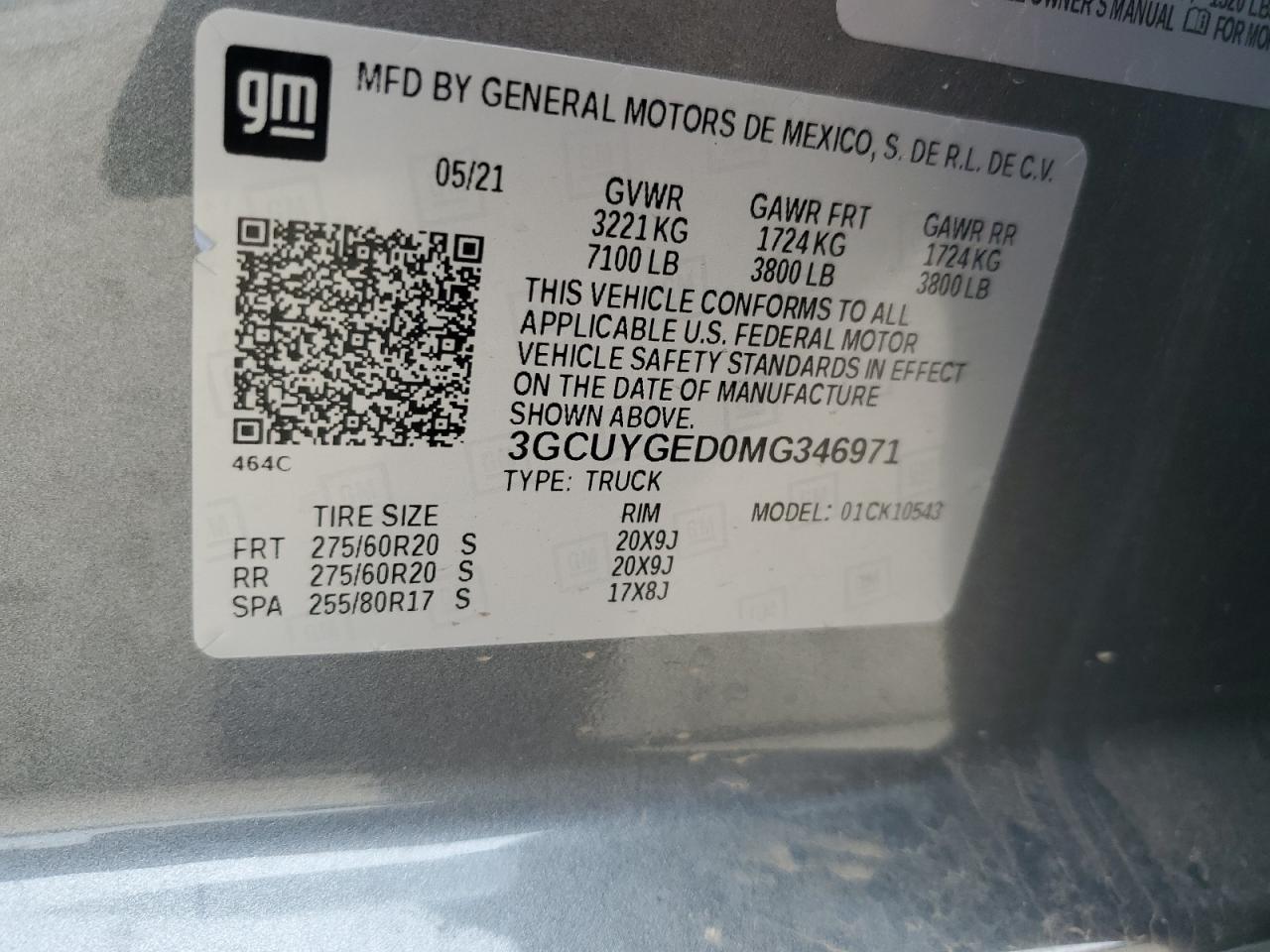 3GCUYGED0MG346971 CHEVROLET ALL Models 2021