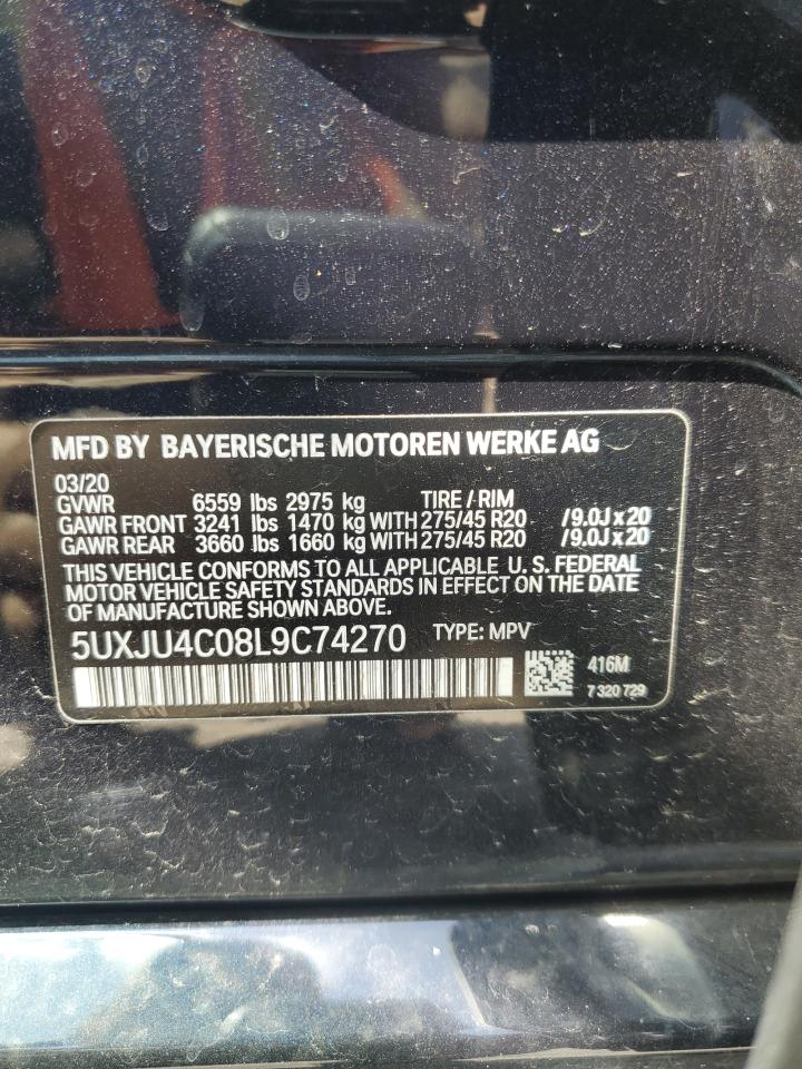 2020 BMW X5 M50I VIN: 5UXJU4C08L9C74270 Lot: 54018725