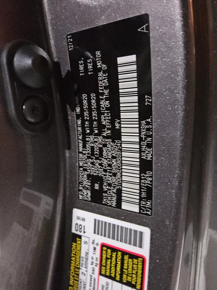 2022 Toyota Sienna Xse VIN: 5TDDRKEC6NS097540 Lot: 52853935