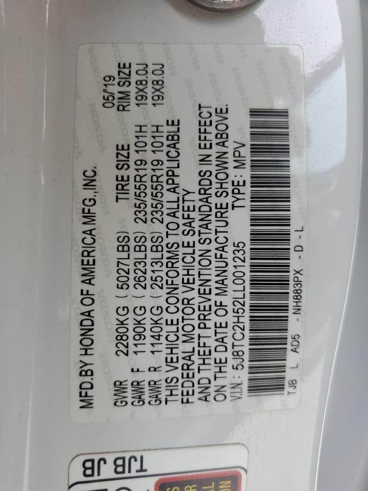 2020 Acura Rdx Technology VIN: 5J8TC2H52LL001235 Lot: 50846375